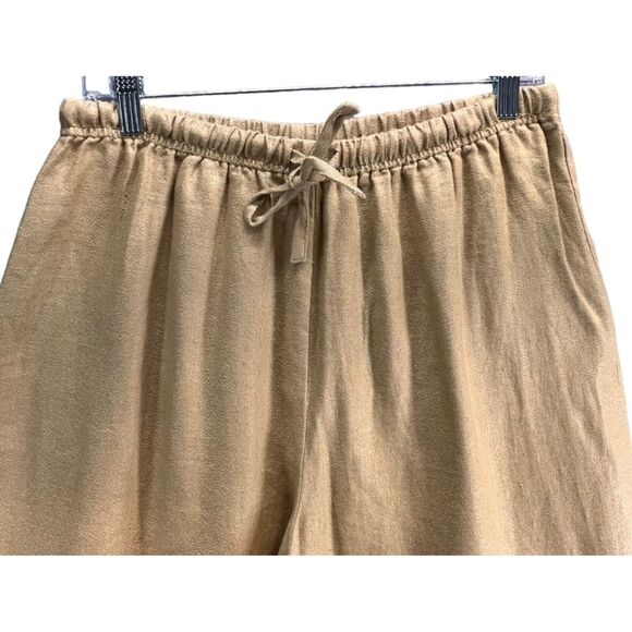 J Jill Pants Womens M Golden Brown Linen Pull On Stretch Lagenlook Soft Girl - Picture 3 of 10